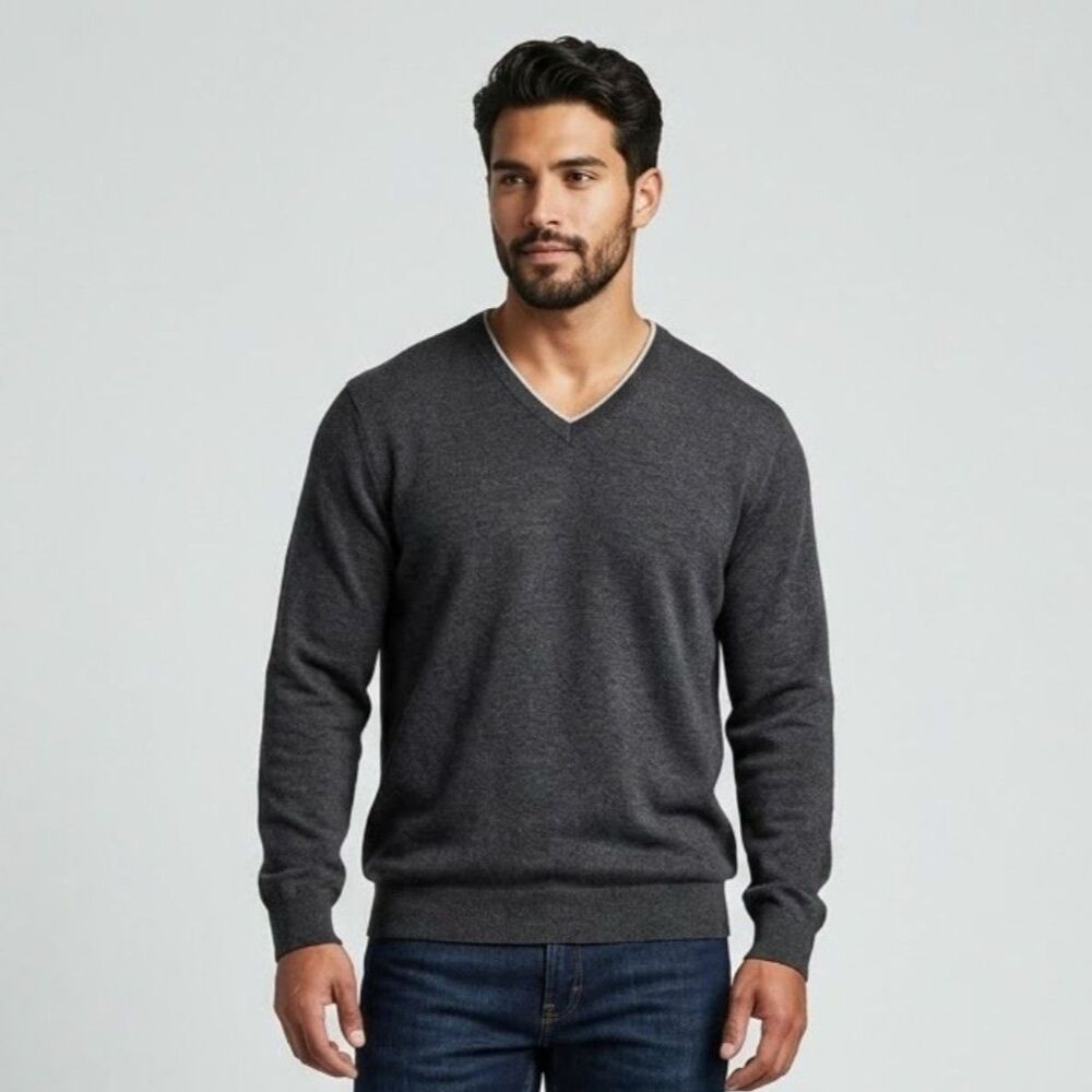Liz Claiborne Thermolite V-Neck Performance Knit Sweater Lightweight Warmth 2XL